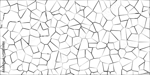 Abstract broken glass quartz, geometric retro tiles pattern, voronoi diagram crystalize vintage vector background.