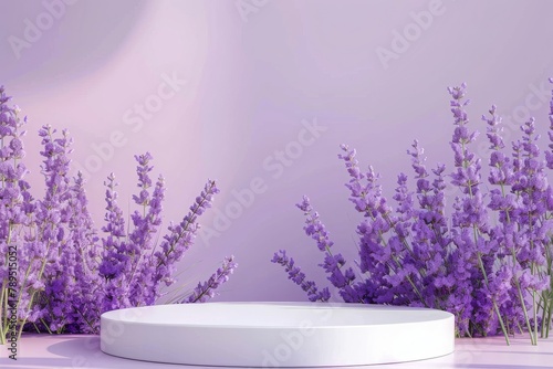 Background lavender podium, 3d product render stand. podium stage minimal abstract background beauty dreamy space studio pedestal, cosmetic, podium 