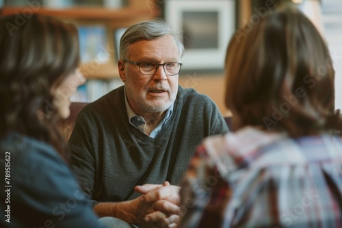 Focused Genetic Counselor Discussing Test Results with Client