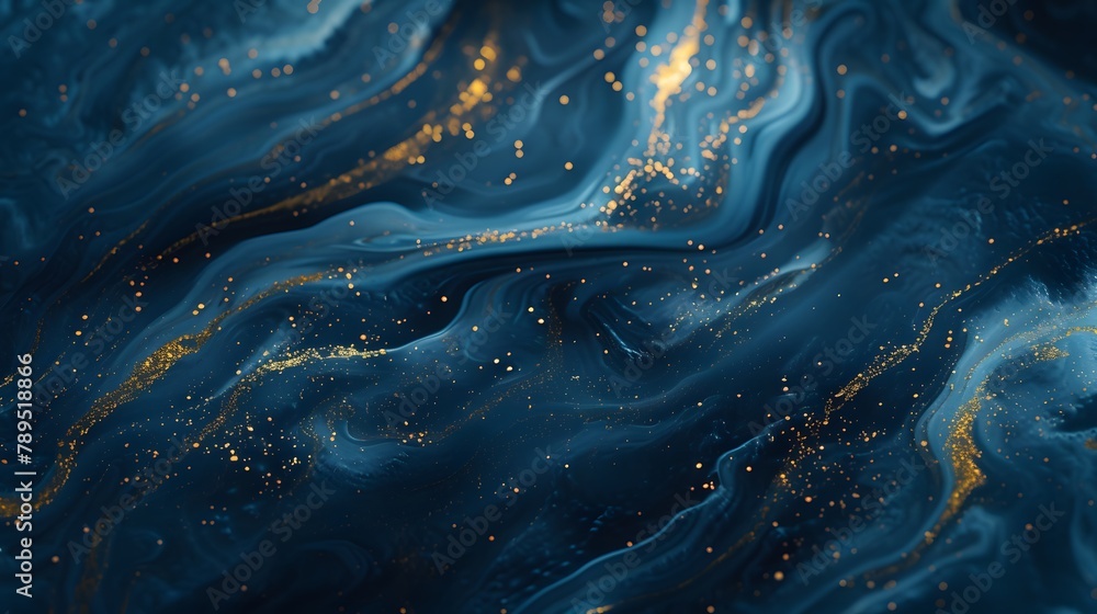 Abstract exclusive blue paint with a hint of gold wallpaper. Detailed stroke of paint. Abstract exclusive blue paint with a hint of gold wallpaper. Detailed stroke of paint.
