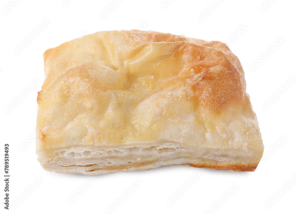 Puff pastry. One delicious fresh bun isolated on white Puff pastry. One delicious fresh bun isolated on white