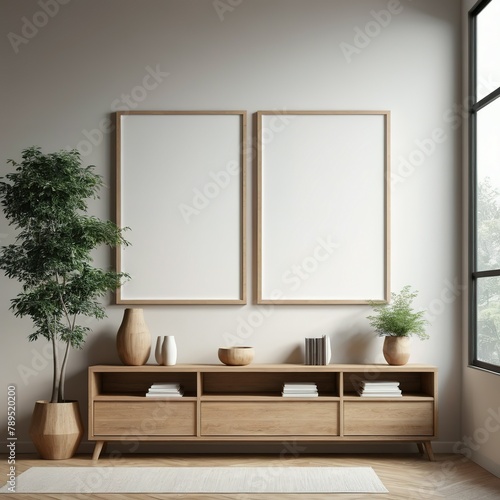 Modern Living Room Poster Mockup  House Background Interior Design