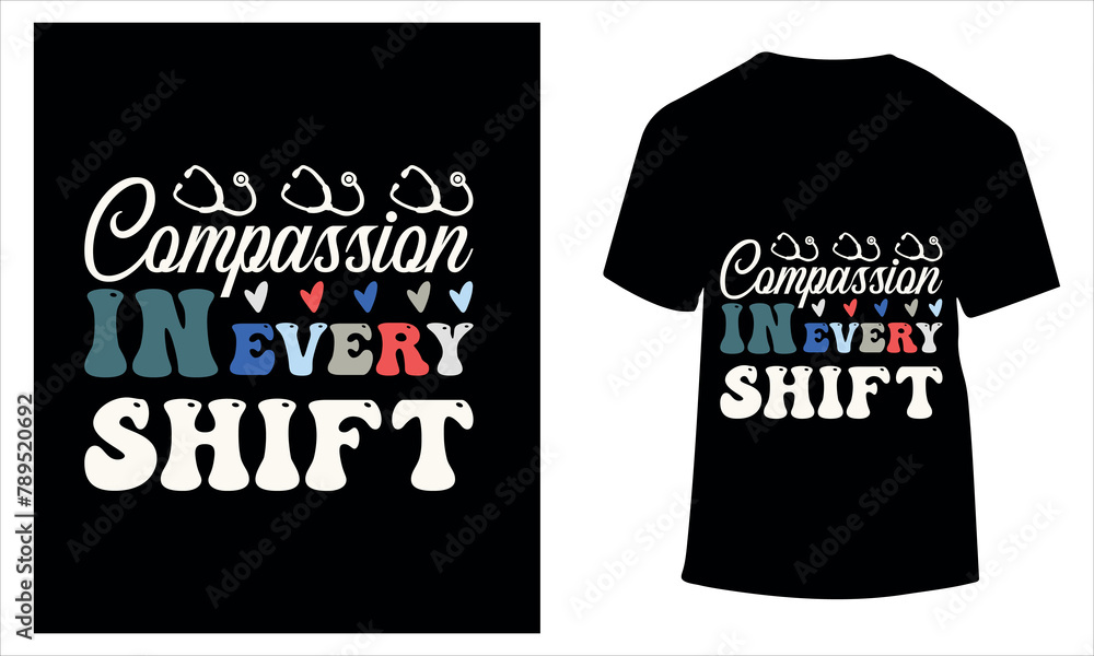 Compassion in Every Shift- Nurse Halloween t shirt design, Hand drawn ...
