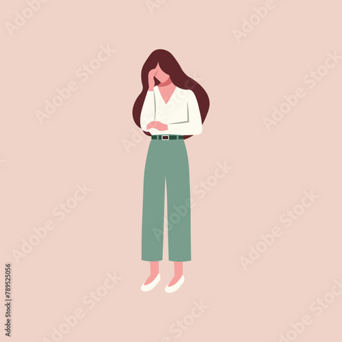 Sad woman with depression and anxiety