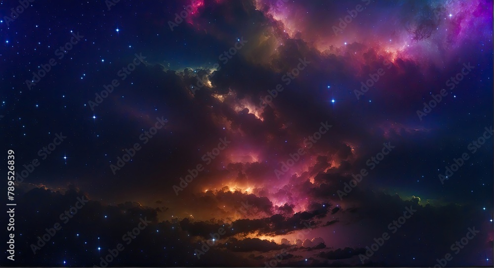 Abstract colorful star and nebular and galaxy background.
