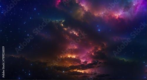 Abstract colorful star and nebular and galaxy background. 