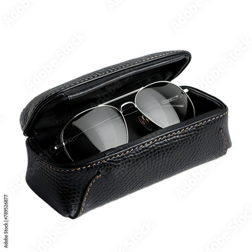 Sunglasses case on isolated white background
