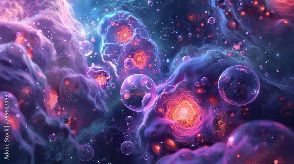 Cosmic Drift: Molecules Forming Nebulae and Galaxies in the Vast Expanse of Space Cosmic Drift: Molecules Forming Nebulae and Galaxies in the Vast Expanse of Space