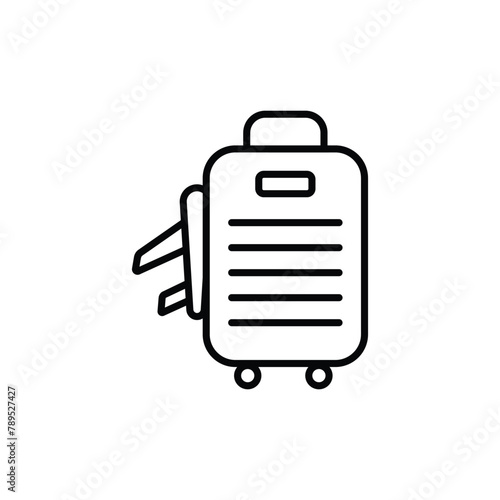 Travel Bag icon design with white background stock illustration