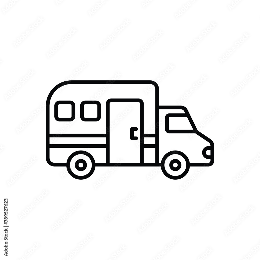 Picnic Van icon design with white background stock illustration