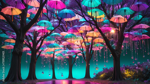 tree in the night with beautiful background 