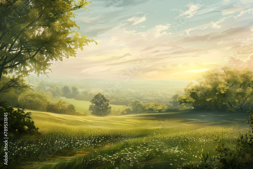 A peaceful morning in the countryside
