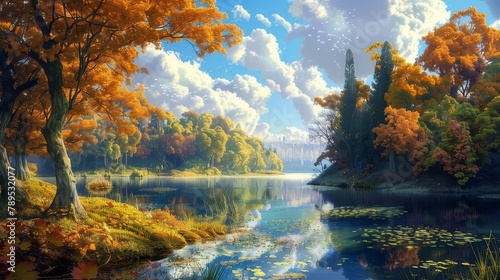 Warmth of Autumn Landscape Artwork