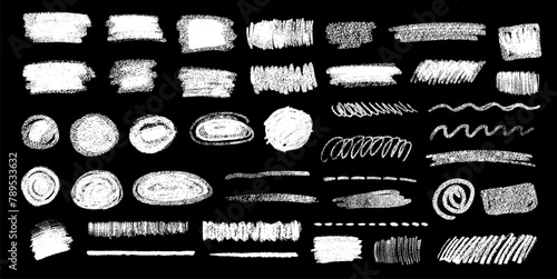 Vector collection of chalk drawn grunge design elements abstract doodles