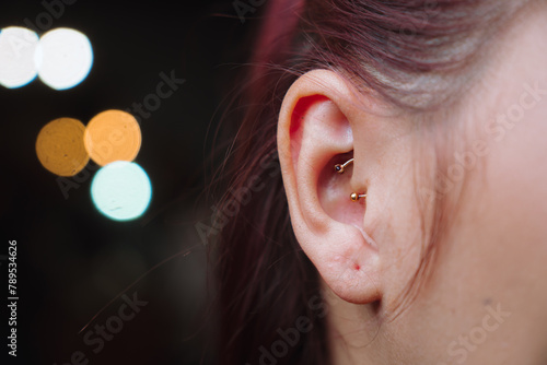 Woman with a daith piercing