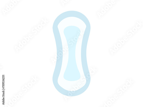 Blue Daily liner. Panty liner vector illustration. Daily feminine hygiene pad. Soft sanitary liner isolated on white surface. Concept of daily feminine care, light protection, intimate hygiene