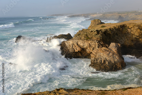 waves at the coast of Porto Covo in Alentejo, Portugal photo