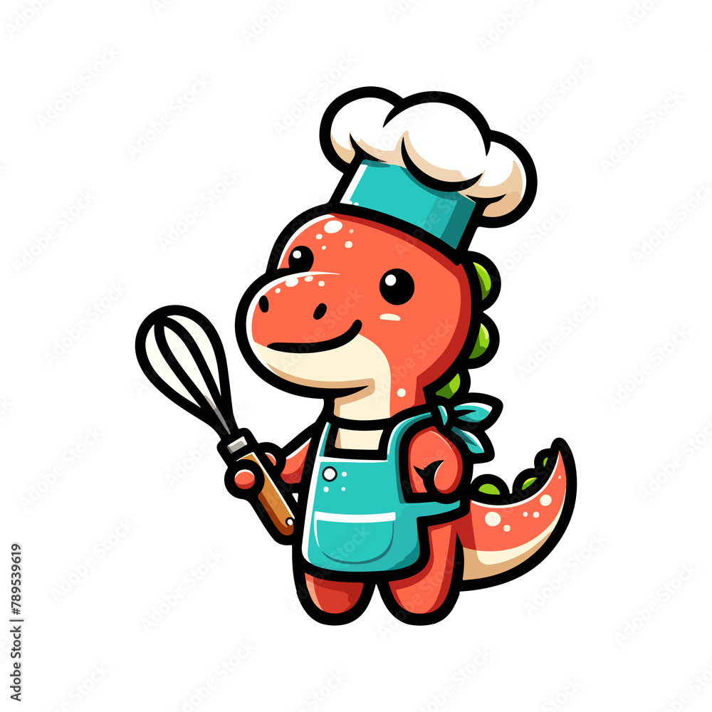cute icon character dinosaur chef cute icon character dinosaur chef