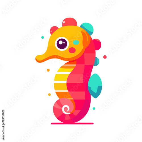 cute icon character seahorse