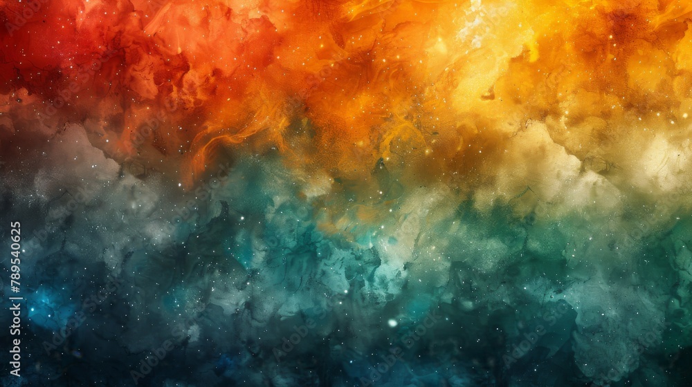 Fototapeta premium Colorful Background With Stars and Clouds