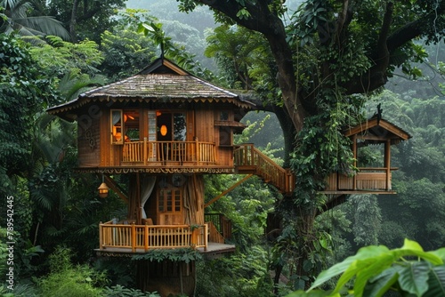 Tree wooden house in the jungle © Nazir