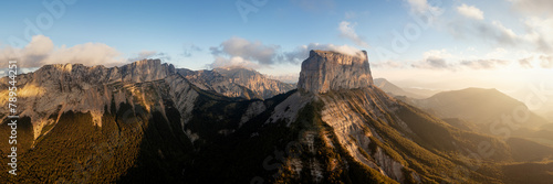 Mont Aiguille Vercors Massif aerial Alps France
