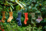 lost socks hanging on clothesline missing sock match after washing humor photography