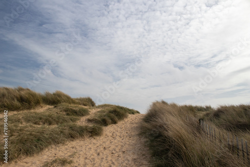 Footpath leading to Walberswick Beach in Suffolk, England, United Kingdom