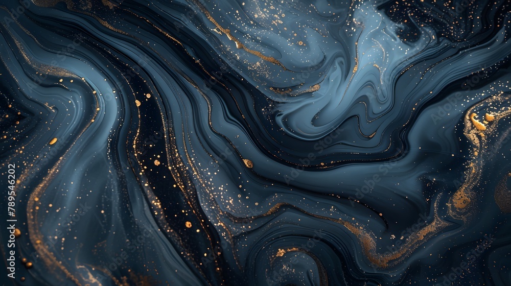 Abstract exclusive blue paint with a hint of gold wallpaper. Detailed stroke of paint. Abstract exclusive blue paint with a hint of gold wallpaper. Detailed stroke of paint.