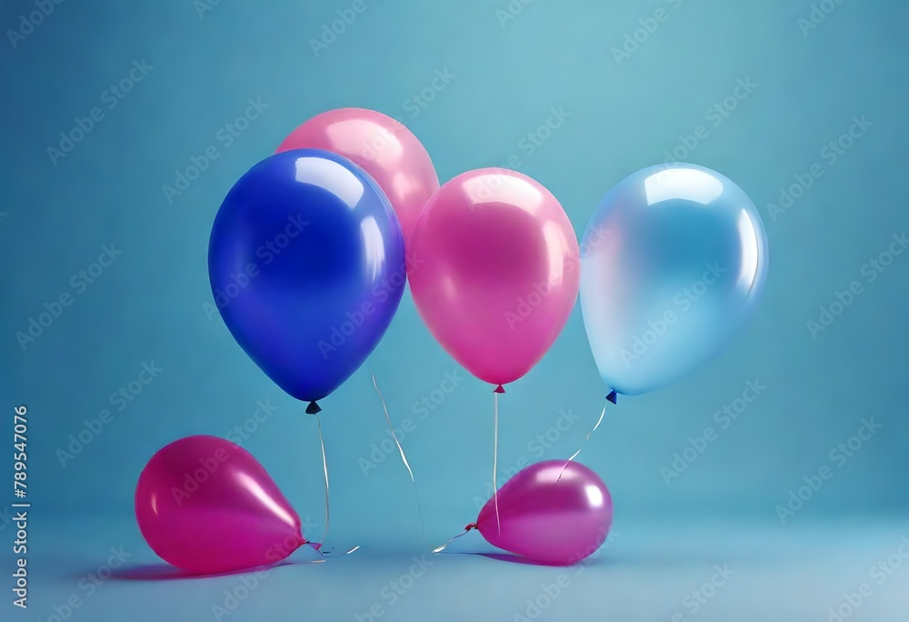 Balloons in different color on light blue background. Balloons in different color on light blue background.