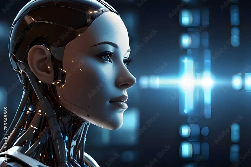 Robot's face designed more similar to a women's face Robot's face designed more similar to a women's face