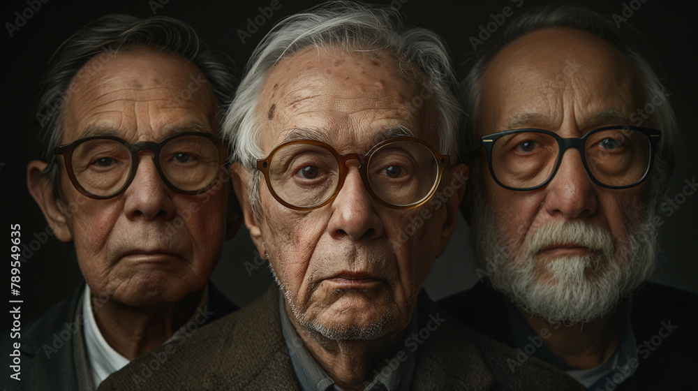 Three Men Wearing Glasses: Casual Attire, Group of Friends, Indoor Setting, Smiling Faces, Stylish Frames - cinematic Three Men Wearing Glasses: Casual Attire, Group of Friends, Indoor Setting, Smiling Faces, Stylish Frames - cinematic