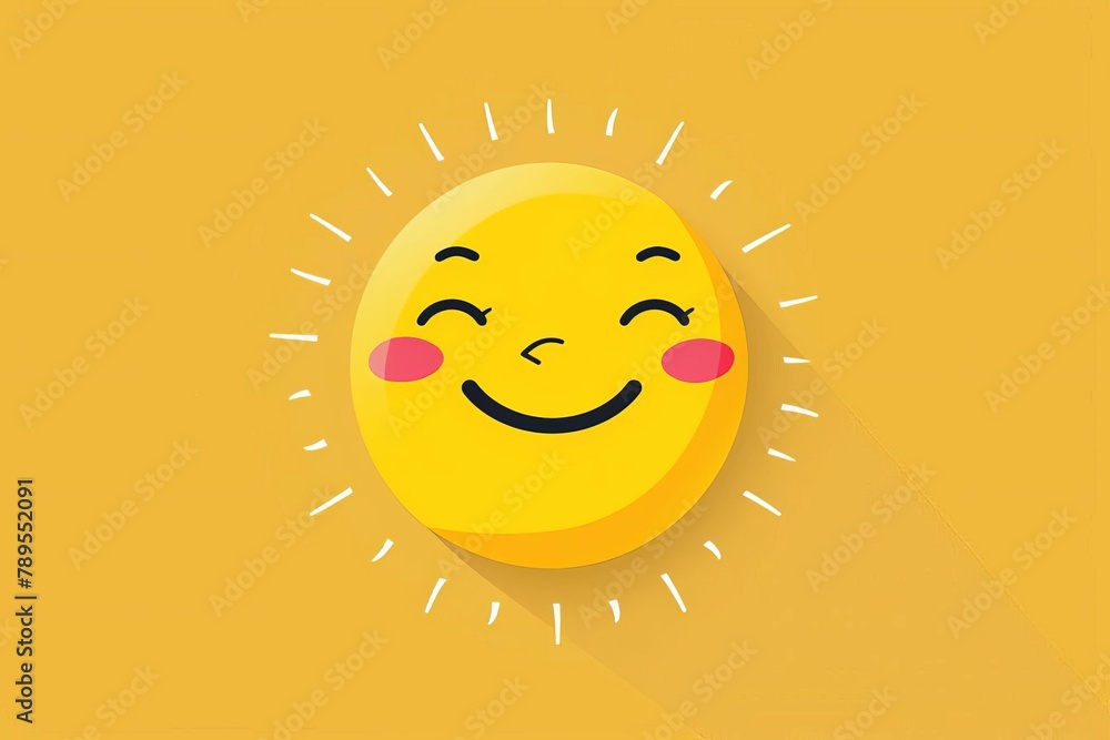 optimistic smiling face symbolizing mental health positive thinking and emotional support concept illustration - obrazy, fototapety, plakaty 
