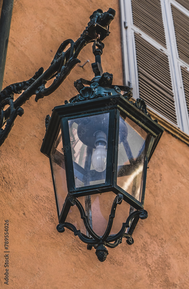 Old lamppost in the downtown of Turin