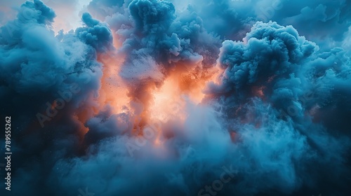 Wallpaper Mural blue sky color powder explosion on black background Torontodigital.ca