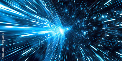 Light speed hyperspace space warp background photo