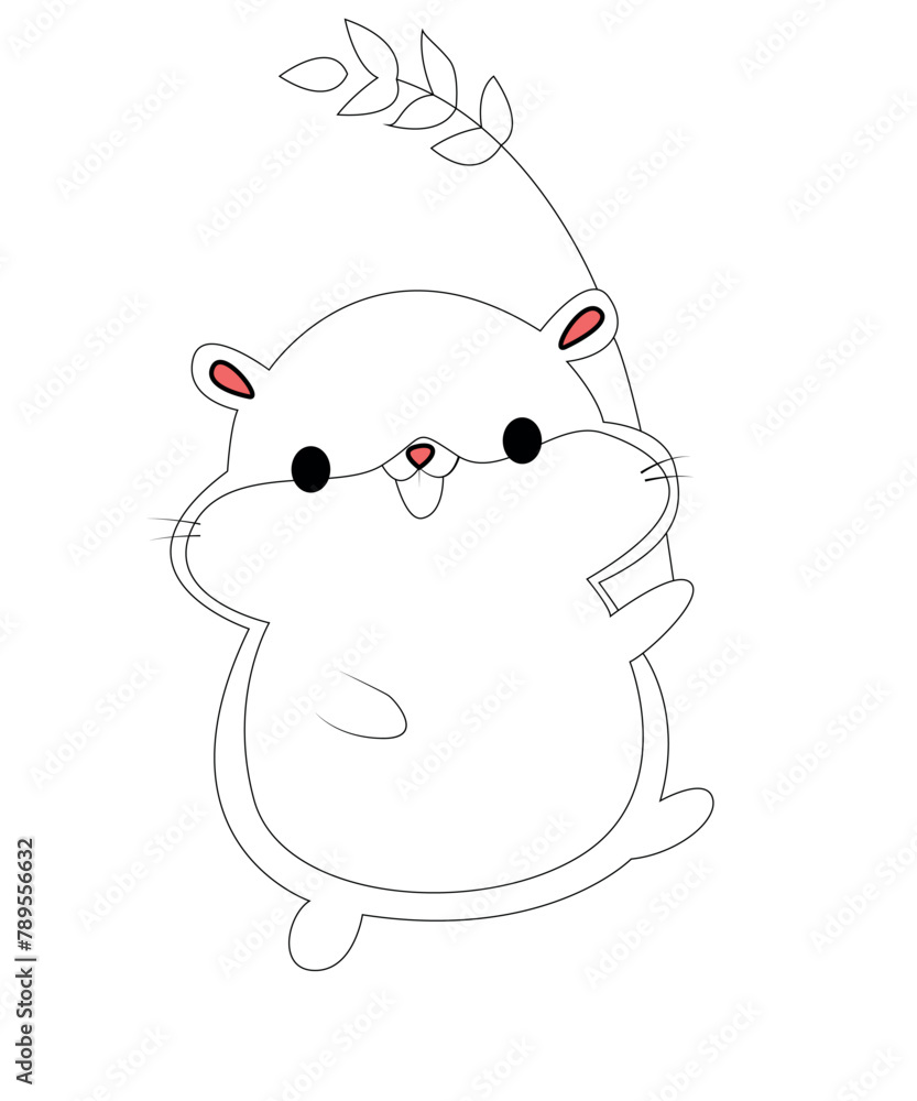 Fototapeta premium Hamster coloring page for kids