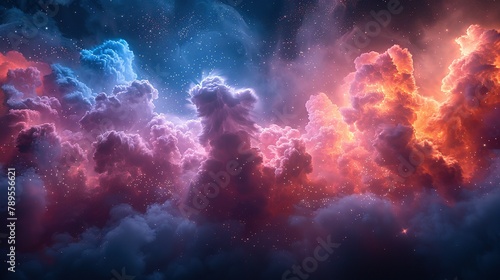 blue sky color powder explosion on black background © Putri