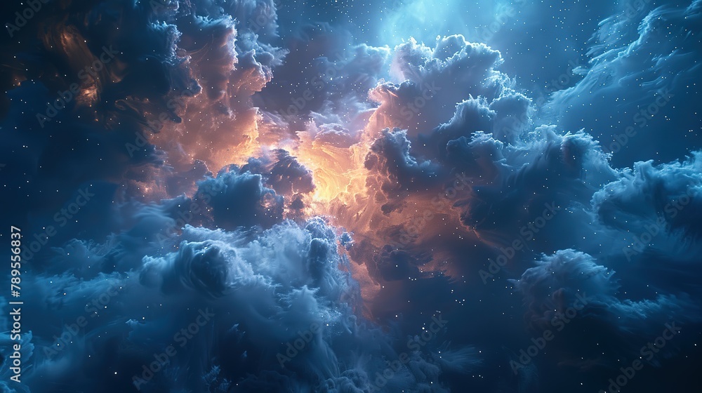 blue sky color powder explosion on black background blue sky color powder explosion on black background