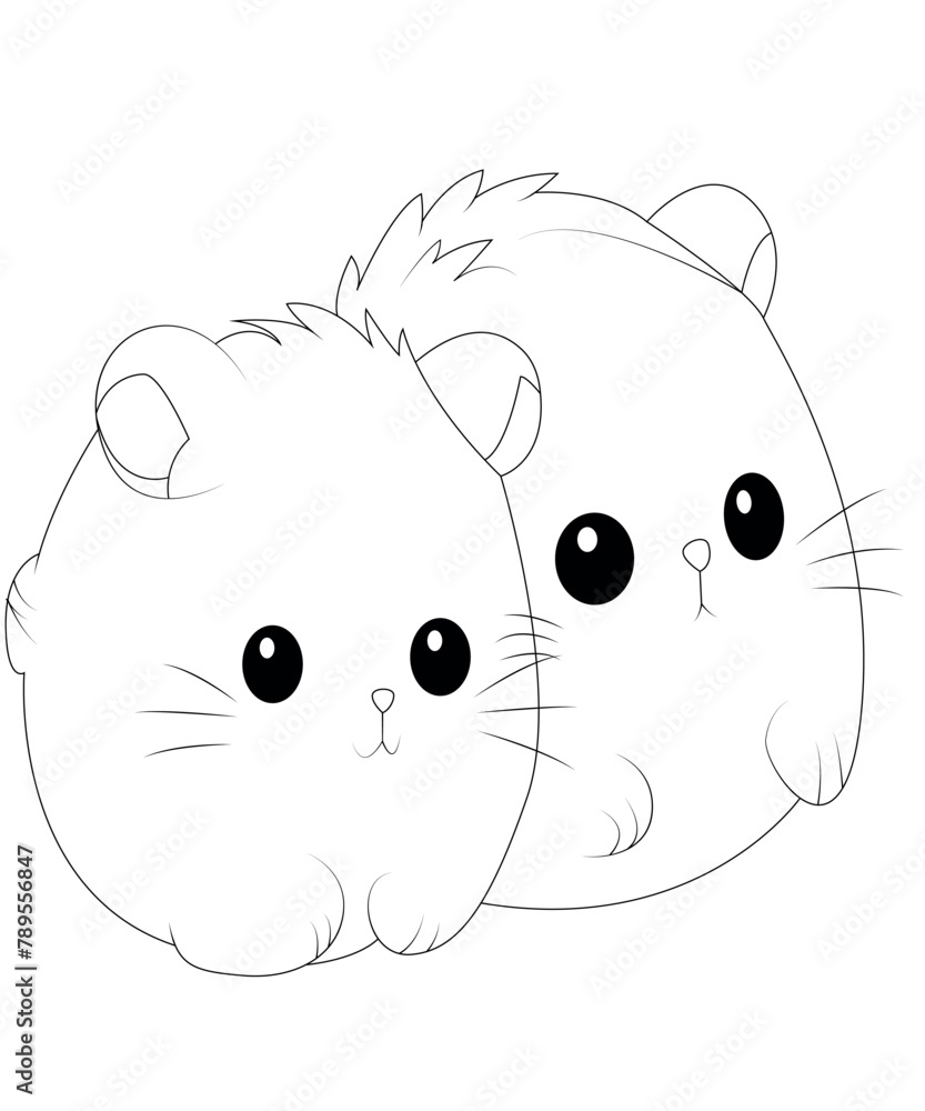 Fototapeta premium Hamster coloring page for kids