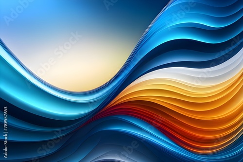colorful waves blie abstract background, backgrounds  photo