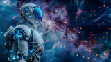Futuristic Robot Astronaut Gazing at Stars