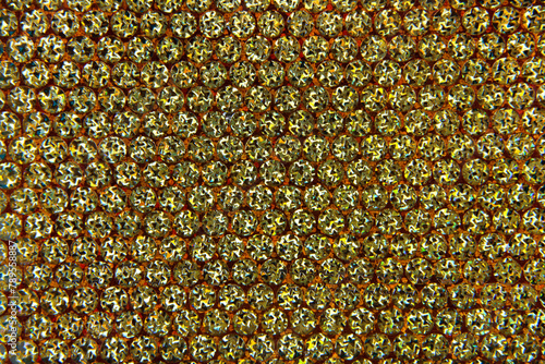 Close up of the rhinestone golden background