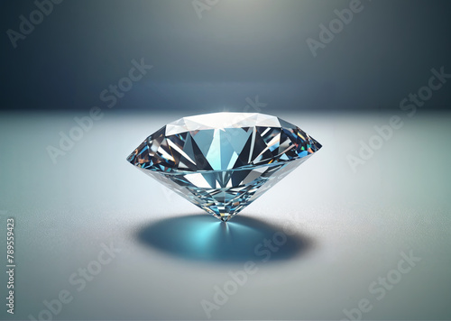 A diamond sparkling brightly on a reflective surface  casting dazzling light and creating a stunning visual effect
