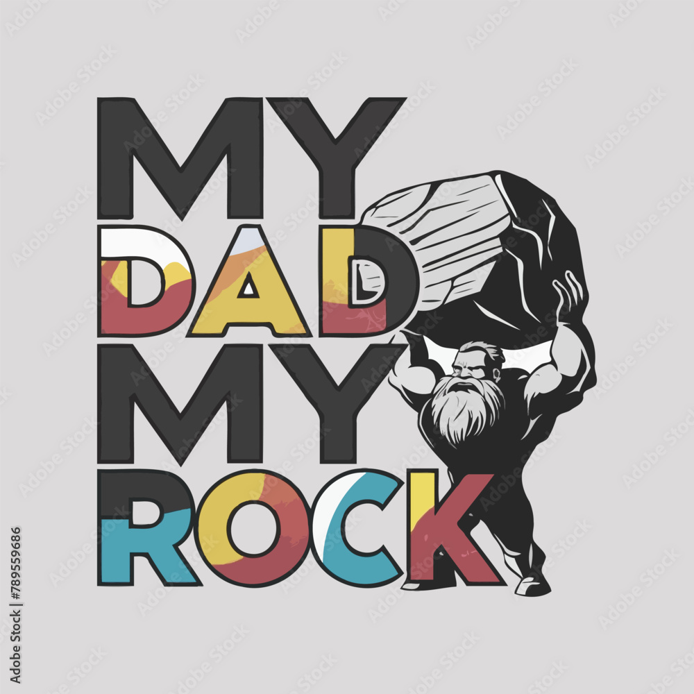 Fototapeta premium Father's day t-shirt design vector. T-shirt Design template for Father's day. Happy fathers day