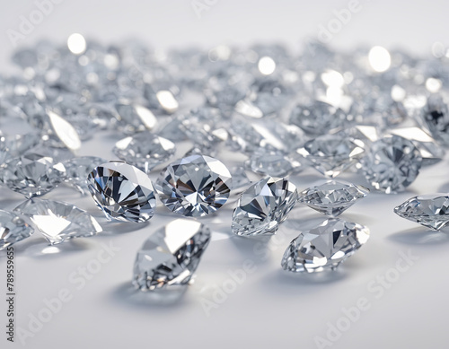 Various diamonds displayed on a clean white background