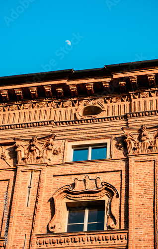 Obraz na płótnie facade of a building Historic monument of the city of Turin in Italy. w salonie