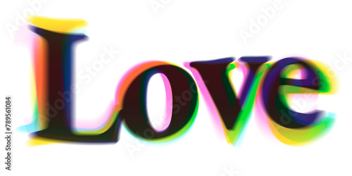 Love PNG sticker, in anaglyphic font photo
