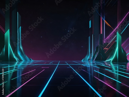 Abstract background with lines. Abstract futuristic background with glowing light effect.