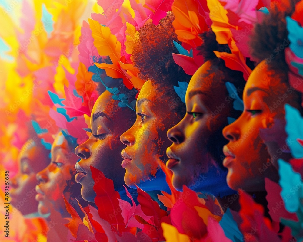 The background is colorful and vibrant, adding to the sense of ...